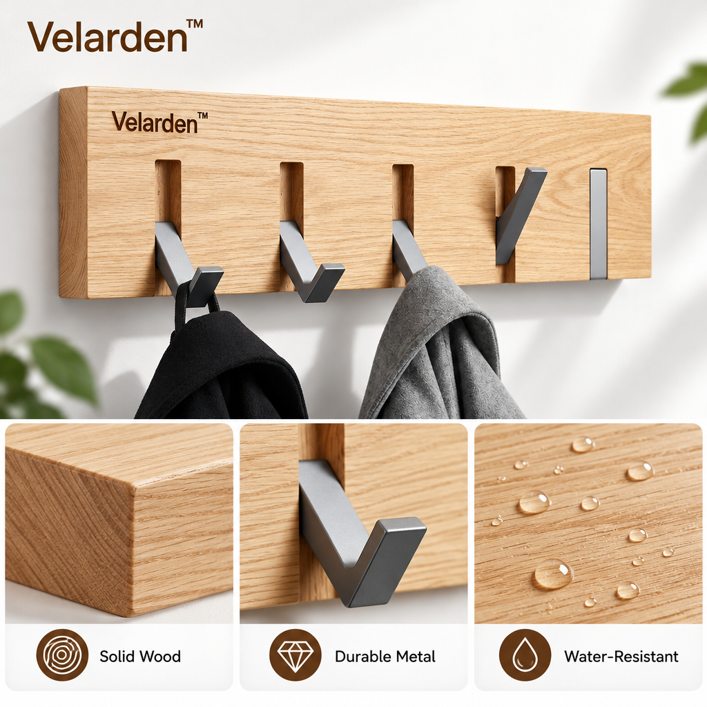 Oakline™ Flip-Down Coat Rack — Materials & Structure