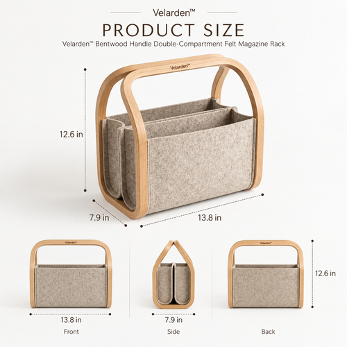 Carrywell™ Double-Compartment Caddy — Product Dimensions