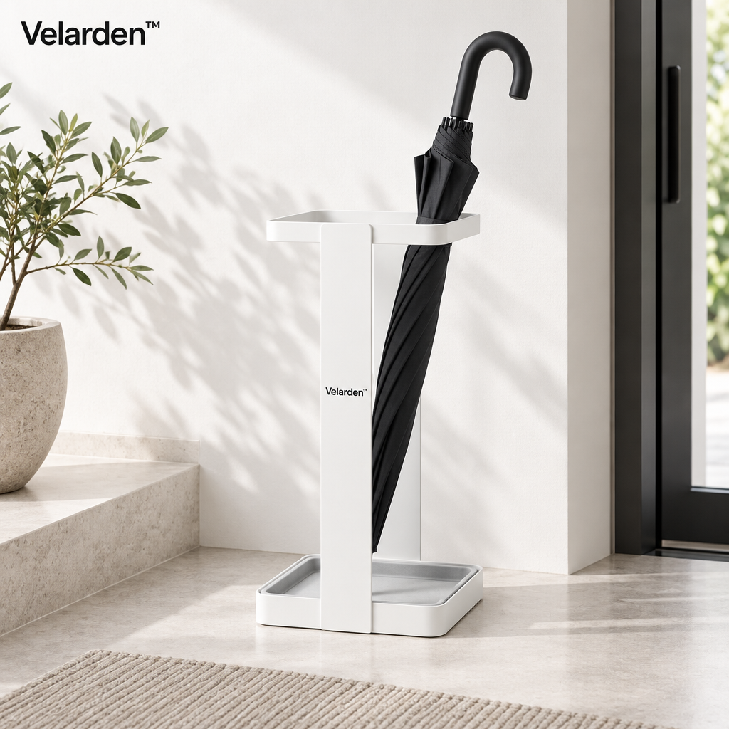 Arc™ Umbrella Stand with Drip Tray — Lifestyle Image