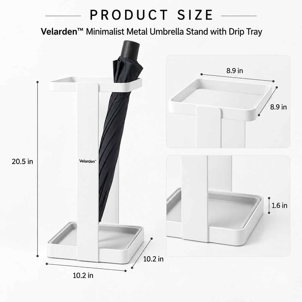 Arc™ Umbrella Stand with Drip Tray — Product Dimensions
