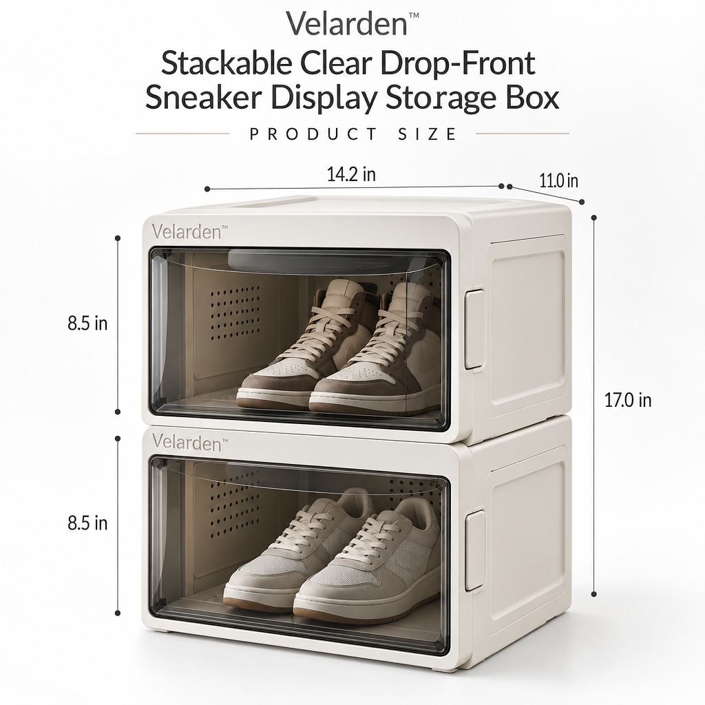 ClearFront™ Stackable Shoe Box Set — Product Dimensions