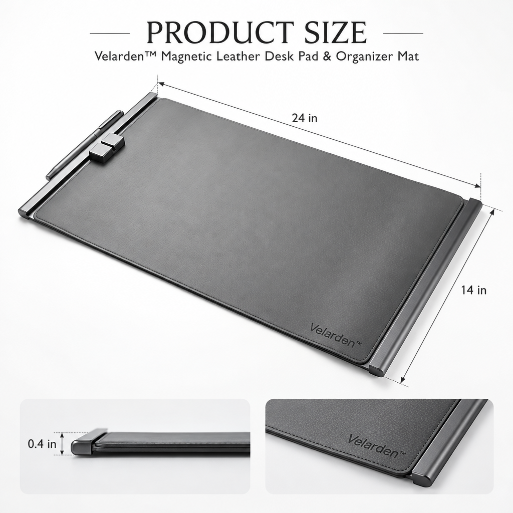 Magnetic Ledger Desk Pad — Product Dimensions
