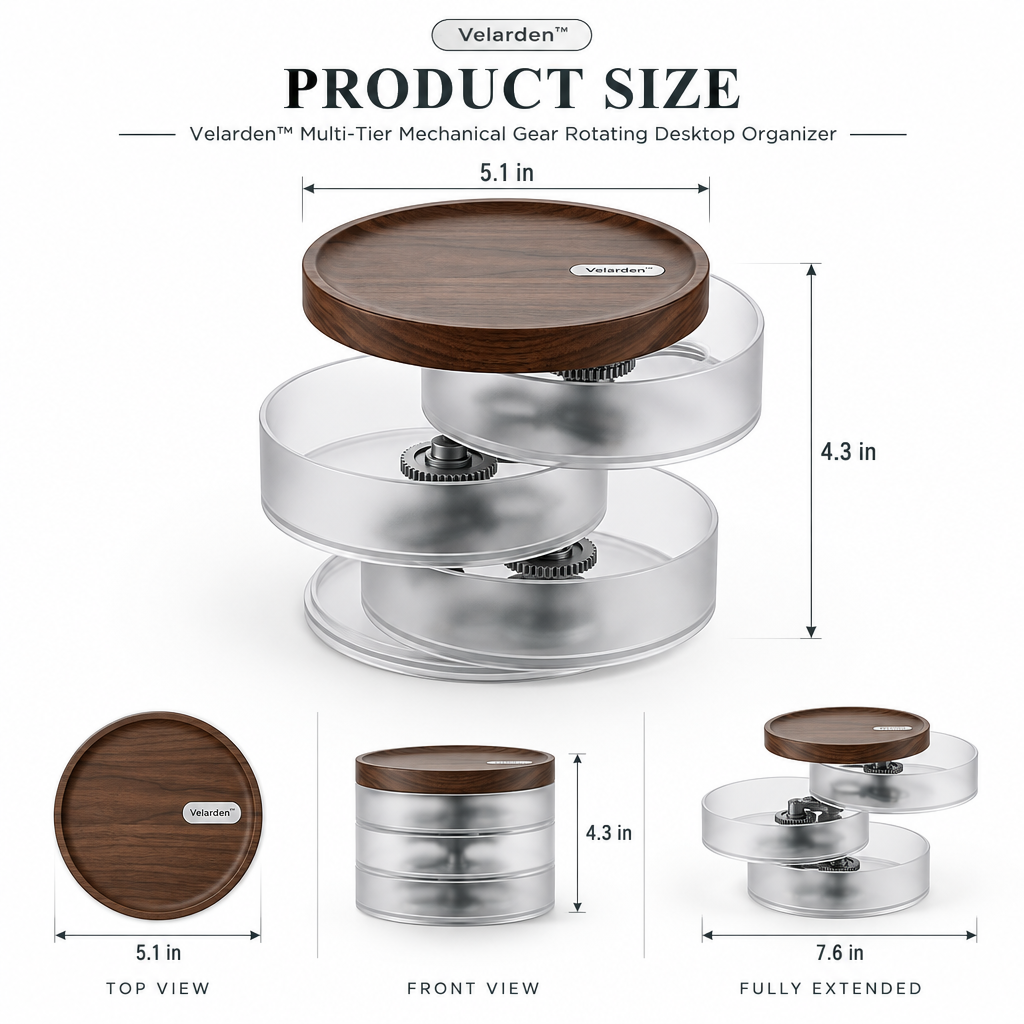 Orbit™ Mechanical Gear Organizer — Product Dimensions