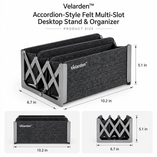 Accordion Felt Desktop Stand — Product Dimensions