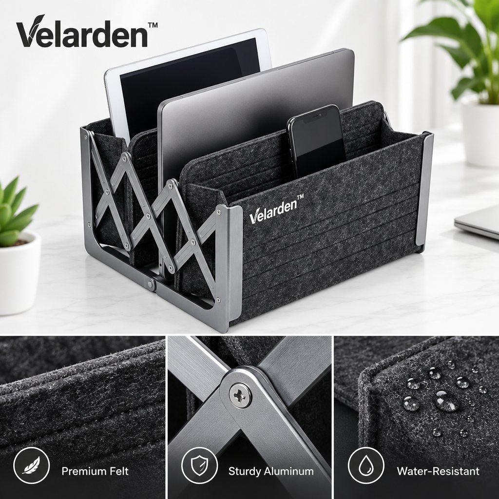 Accordion Felt Desktop Stand — Materials & Structure