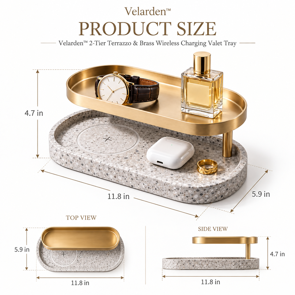 Terra Two-Tier Charging Valet — Product Dimensions
