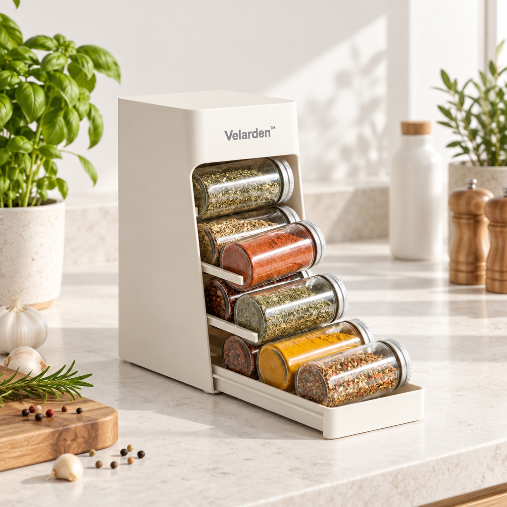 Pull-Out Tiered Spice Rack — Lifestyle Image
