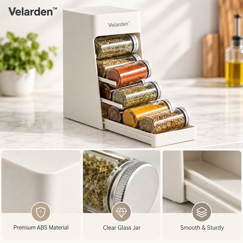 Pull-Out Tiered Spice Rack — Materials & Structure